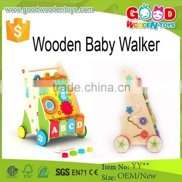 2015 Unique Fashion Style Wooden Baby Walker Funny Kids Toy