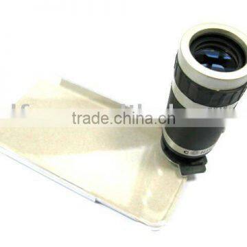 6x Zoom Telescope Lens with Crystal Back Case For iPhone 4