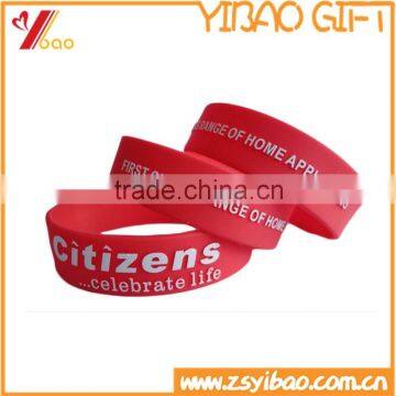 Wholesale Custom Design Embossed / Debossed / Printed Logo Silicone Wristband / Soft Silicone Bracelet