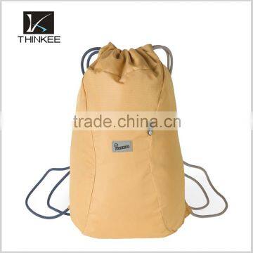 Wholesale Cheap Small Pink Polyester Outdoor Gym Backpack Drawstring Bag photo-3
