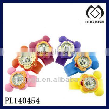 multi colors bright color micky mouse cartoon watch for kid's cute kid's cartoon slap watch