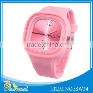 Custom made pure color crazy selling silicone sport watch