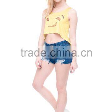 Factory Wholesale Women Top Polyester 3D Fullprint Sexy Woman Crop Top photo-6