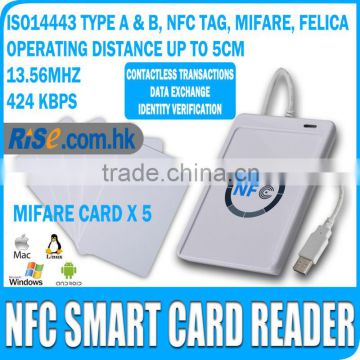 RFID Writer 5 M1 USB SDK Contactless FeliCa ACR122U NFC Smart Card Reader