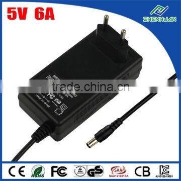 Okin AC DC adapter 5V 6A switch mode power supply input 100-240V