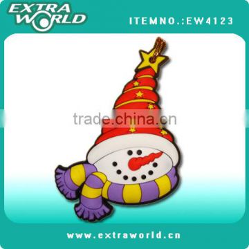 cartoon snowman 3d soft pvc keychain for children