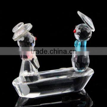 cute crystal lover boats figurines