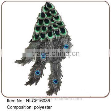Neckline Applique Peacock Feathers of Neckline Applique for Ladies Dresses, Blouses for India
