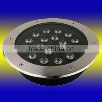 Round Stainless Steel IP68 RGB 18W(18PCS*1W) LED Underground Light