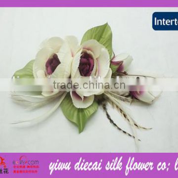 Unique Design Factory Sale Bridal Hair Flower with Real Feather