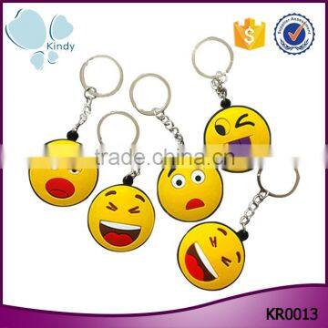 factory wholesale emoji face shape rubber creative gifts PVC souvenir custom keychain