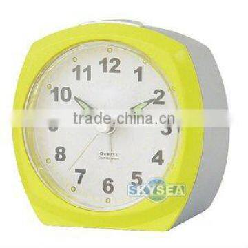 Plastic Oval Shape Table Alarm Clock Bedside Clock, Candy Color Clock photo-2