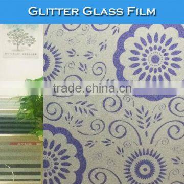 F011 Indoor 3-5 Years Glitter Frost Adhesive Stickers Window Film Glass