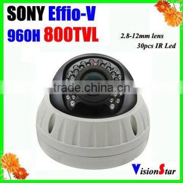 High Definition Camera SONY EFFIO-V 800TVL Super WDR Defog 3NDR 2.8-12MM Manual Zoom Lens IR Dome CCTV Camera Vision Star