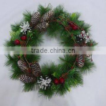 Promotion green pine needel decorative wreath