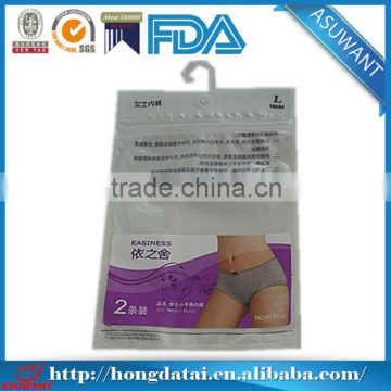 custom printed heat seal top plastic bag with hanger for underwear packaging                        
                                                                                Supplier's Choice