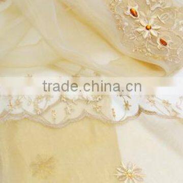 organza embroidered curtain with sequin and bead