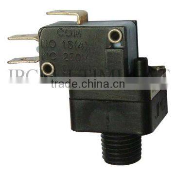 Type ZQ Snap action contact miniature pressure switch. Rating up to 25A