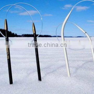 Circular aluminum knitting needles