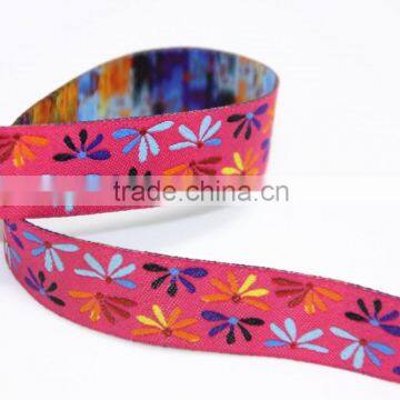 Custom woven label/jacquard flower ribbon