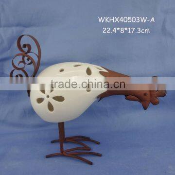 Ceramic rooster shape party led candle holder