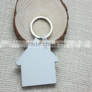 House shape MDF Sublimation Keychain For Promotion