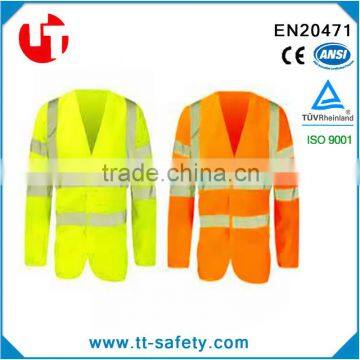 EN 20471adult Cheap High Visibility Long Sleeve Security Reflective Safety Jacket Vests