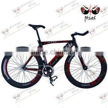 BLACK BLACK BLACK ! road bicycle, fixed gear bicycle with sheep horn handlebar and wheelset