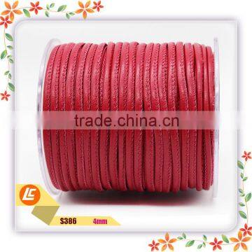Red Nappa Sheepskin Leather Cord With Outer Stitched for Fashion Jewelry Findings photo-3