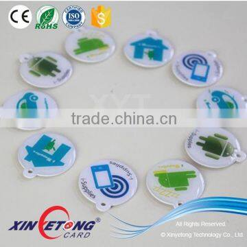 Hot sell Smart Epoxy RFID /NFC Tag, 13.56MHz Ntag213 ticket, CMYK printing with logo