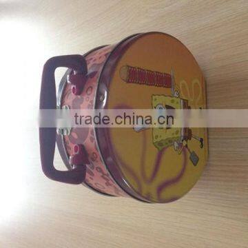 tin can machine cute pattern tin can packaging tinplate handle tin box