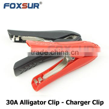 Foxsur good price Mini electrical Alligator clip / Crocodile clip / Car booster cable clamps battery clamps