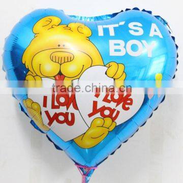 18inch heart shape lovely bear helium foil balloons for baby birthday /wedding party supplies