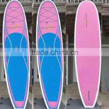 2015 Hot!!!! High quality bamboo veneer paddle board/ epoxy fiberglass stand up paddle board