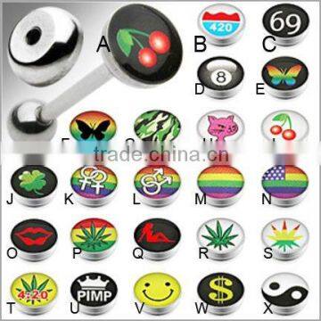 body jewelry tongue rings with logo