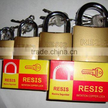 Full Size Brass Imitating Padlock with Color Box