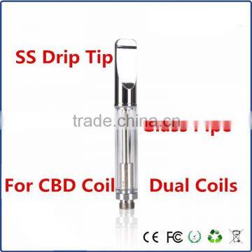 New Arrival cbd open vape pen with glass tank & dual coil hot selling in USA