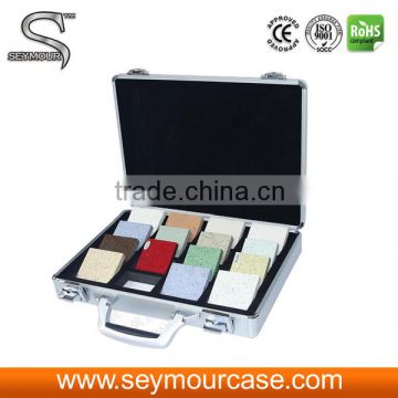 Quartz Stone Display Case Floor Tile Aluminum And Thick Handles Display Suitcase Quartz Sample Aluminum Case