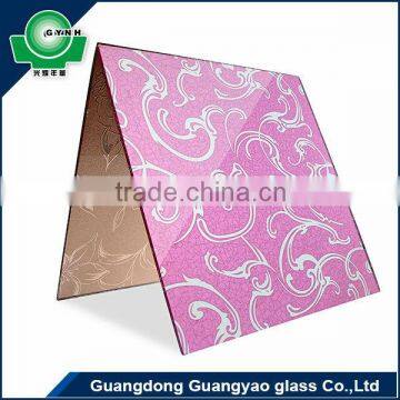 GYNH-spg002 CCC ISO9001 pink silk printing glass for wall decoration