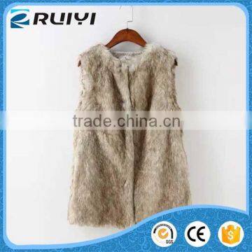 lady fake fur vest for winter wear