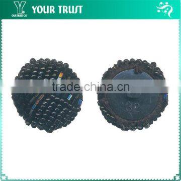 7MM Clear Rhinestone Black Bead Garment Chinese Frog Rhinestone Button photo-4