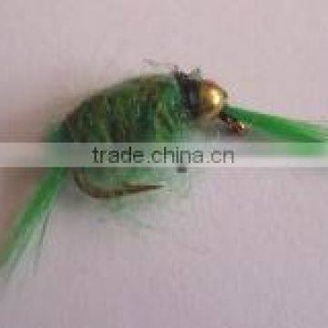 Scud (olive green) (Nymph trout fly)