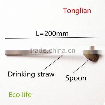 304 Food grade Heart shape Stainless steel cocktail spoon straw