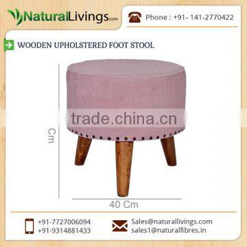 Aesthetic Design Wooden Foot Stool Cum Ottoman for Home Decoration