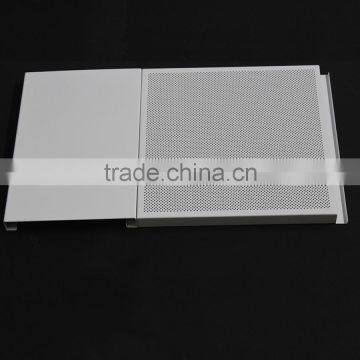 Round Straight Perforations Suspended Metal Ceiling Aluminum K shaped Expansive Ceiling