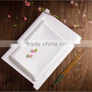 Wholesales cheap ceramic white Rectangular plate for home wedding restaurant