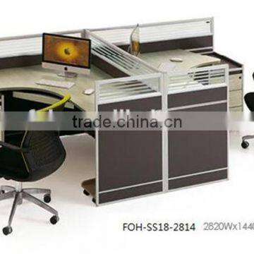 Black sound proof office workstation partition for 2 staff FOH-SS18-2814