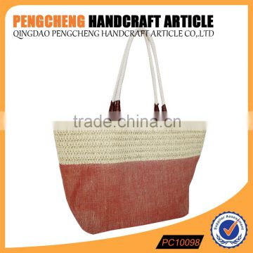 Hot sale jute crochet handbag beach bag women's bag