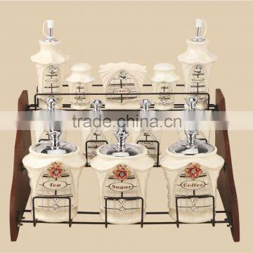 12 pieces silver ceramic storage spice jar