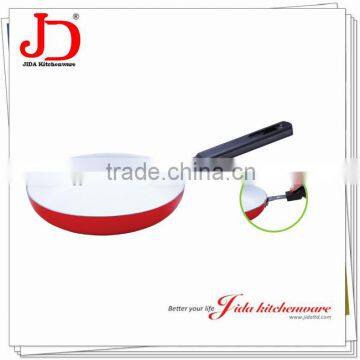 Pressed Aluminum Ceramic Coated Frying Pan With Detachable handle, removable handle